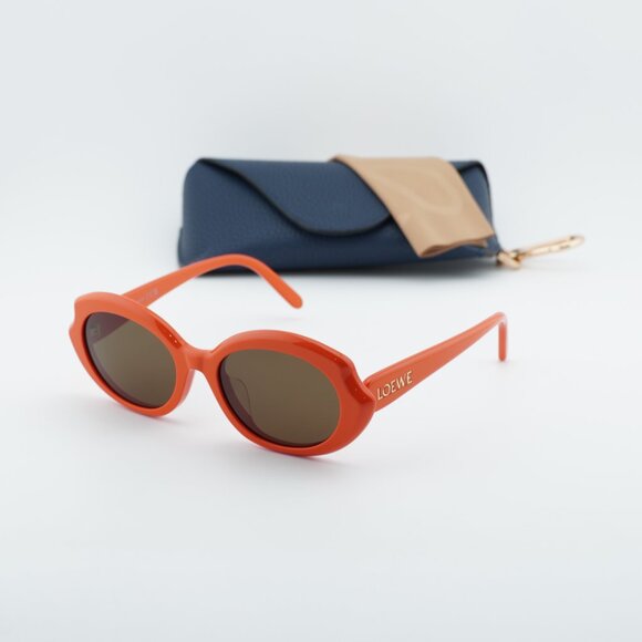 Loewe LW40147F 42E Geometric Sunglasses – Orange\\Brown main image 6